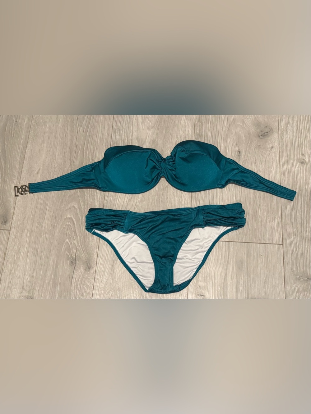 Victorias Secret Teal Bandeau Bikini Set – Women's Swim 32B top, XS bottom